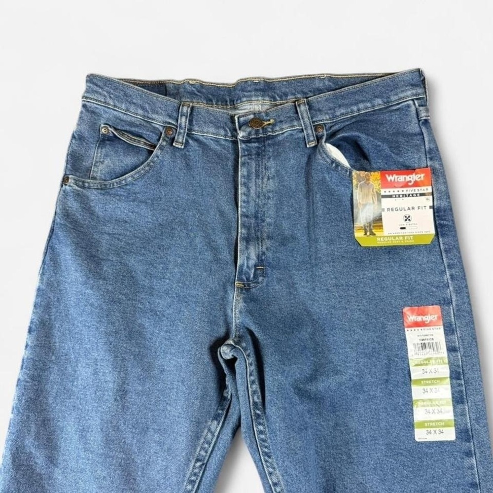 NWT Wrangler‎ Regular Fit 4-Way Stretch Blue Denim Jeans Size 34x34